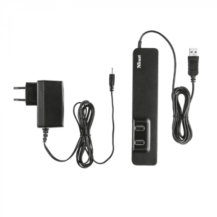 Hub USB Trust Oila, 7x USB 2.0, Black