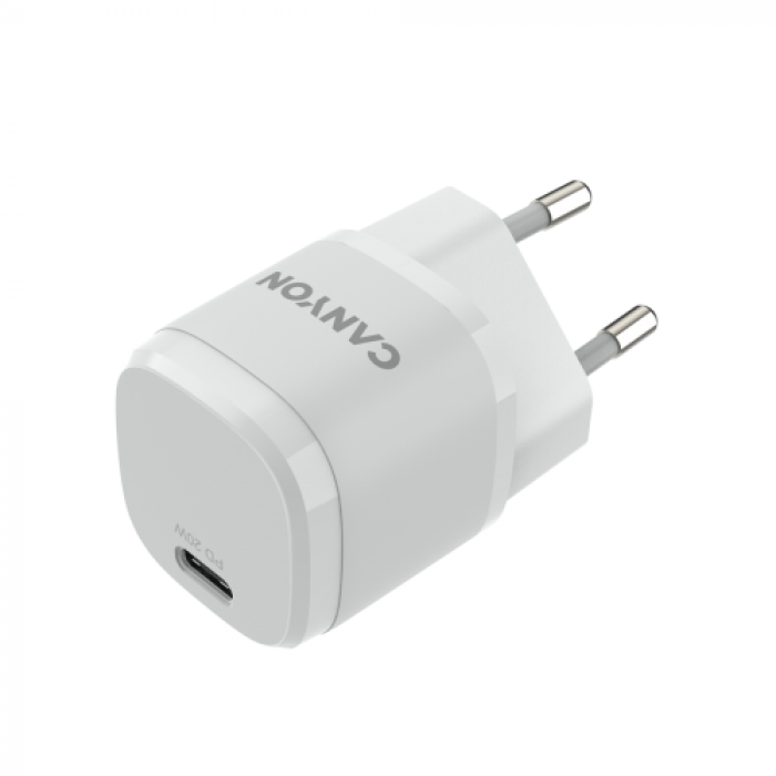 Incarcator retea Canyon H-20-05, 1x USB-C, White