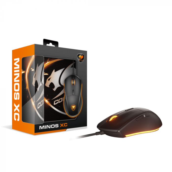 Kit Cougar Minos XC - Mouse Optic, LED, USB, Black + Mouse Pad Speed, Black