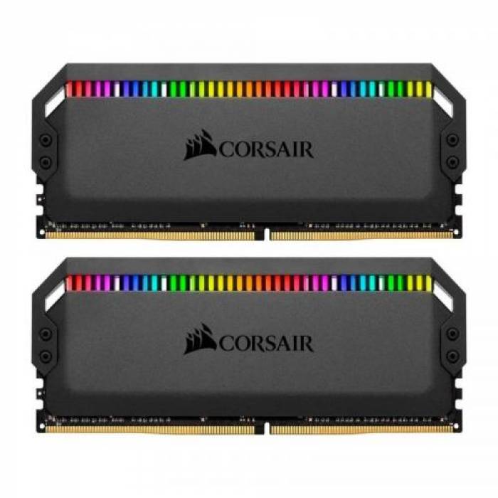 Kit Memorie Corsair Dominator Platinum RGB, 16GB, DDR4-3200MHz, CL16, Dual Channel