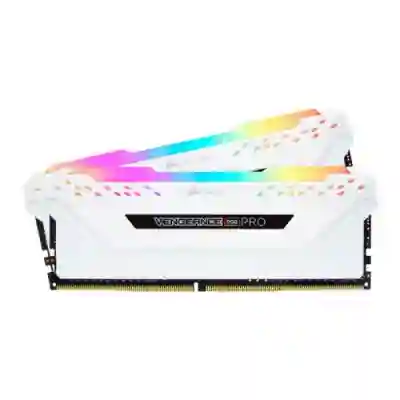 Kit Memorie Corsair Vengeance RGB PRO White 16GB, DDR4-3600MHz, CL18, Dual Channel