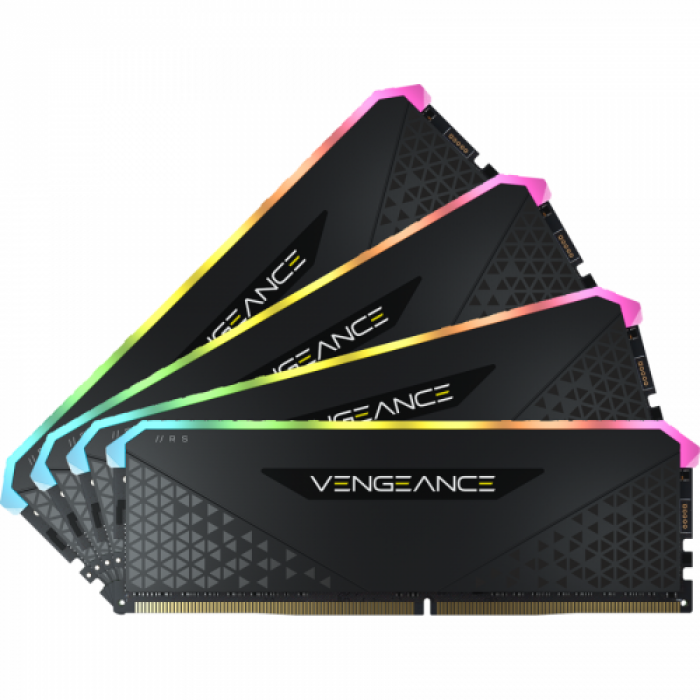 Kit Memorie Corsair Vengeance RGB RS 64GB, DDR4-3200MHz, CL16, Quad Channel