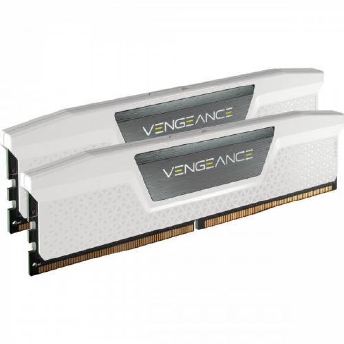 Kit Memorie Corsair Vengeance White 32GB, DDR5-5600MHz, CL36, Dual Channel