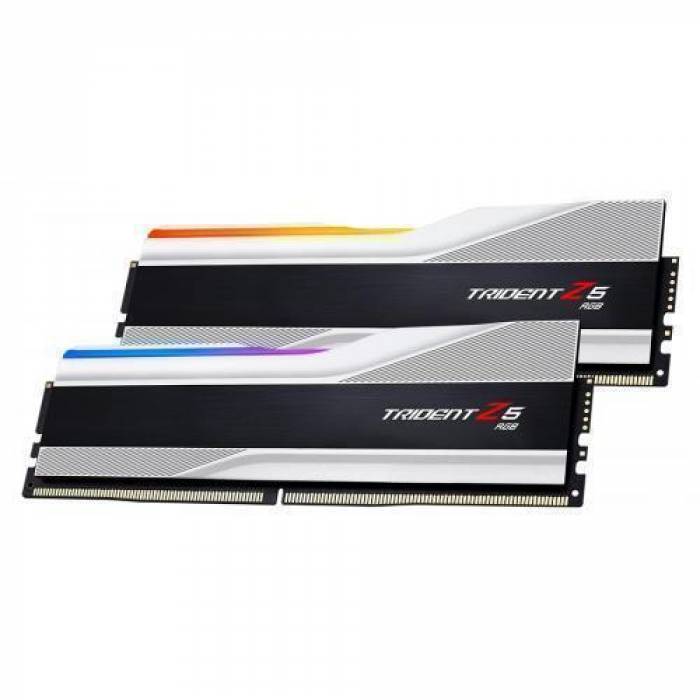 Kit Memorie G.Skill Trident Z5 RGB XMP 3.0 Silver 32GB, DDR5-6000Mhz, CL30, Dual Channel