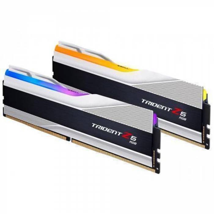 Kit Memorie G.Skill Trident Z5 RGB XMP 3.0 Silver 32GB, DDR5-6000Mhz, CL30, Dual Channel