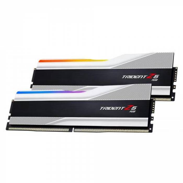 Kit Memorie G.Skill Trident Z5 RGB XMP 3.0 Silver 32GB, DDR5-6800Mhz, CL34, Dual Channel