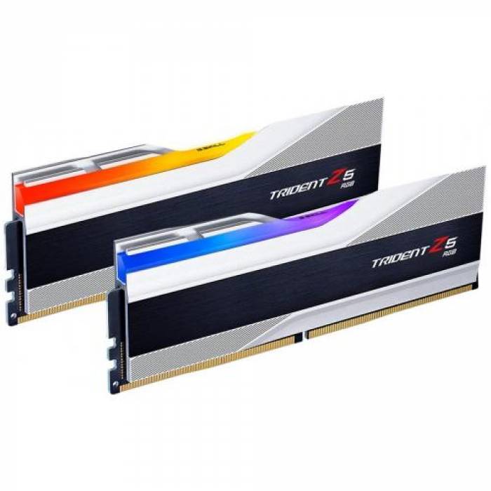 Kit Memorie G.Skill Trident Z5 RGB XMP 3.0 Silver 32GB, DDR5-6800Mhz, CL34, Dual Channel