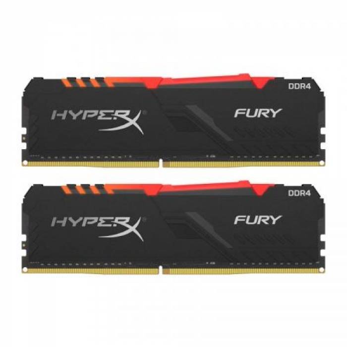 Kit Memorie HyperX Fury RGB 32GB, DDR4-3200MHz, CL16, Dual Channel 