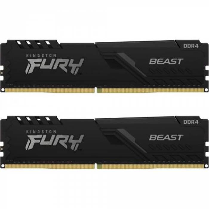 Kit memorie Kingston FURY Beast 16GB, DDR4-3733MHz, CL19, Dual Channel