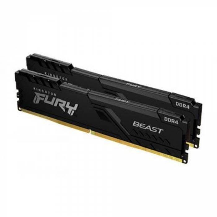 Kit memorie Kingston FURY Beast Black 64GB, DDR4-2666MHz, CL16, Dual Channel