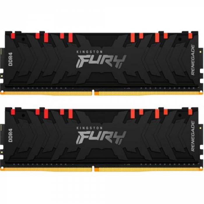 Kit memorie Kingston FURY Renegade RGB 16GB, DDR4-4600MHz, CL19, Dual Channel