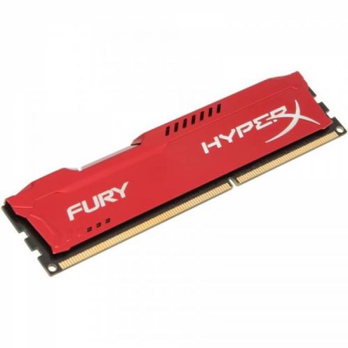 Kit Memorie Kingston HyperX Fury Red Series 8GB, DDR3-1600Mhz, CL10, Dual Channel