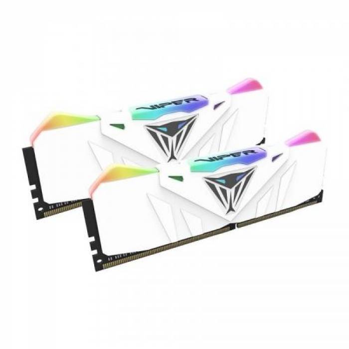 Kit Memorie Patriot Viper RGB White 16GB, DDR4-3000MHz, CL15, Dual Channel