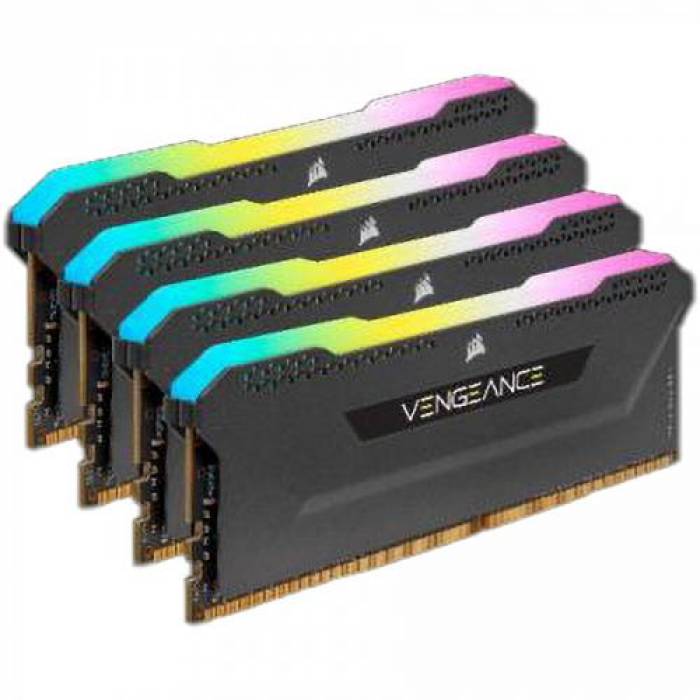 Kit Memorie Vengeance RGB PRO SL 32GB, DDR4-3600MHz, CL18, Quad Channel