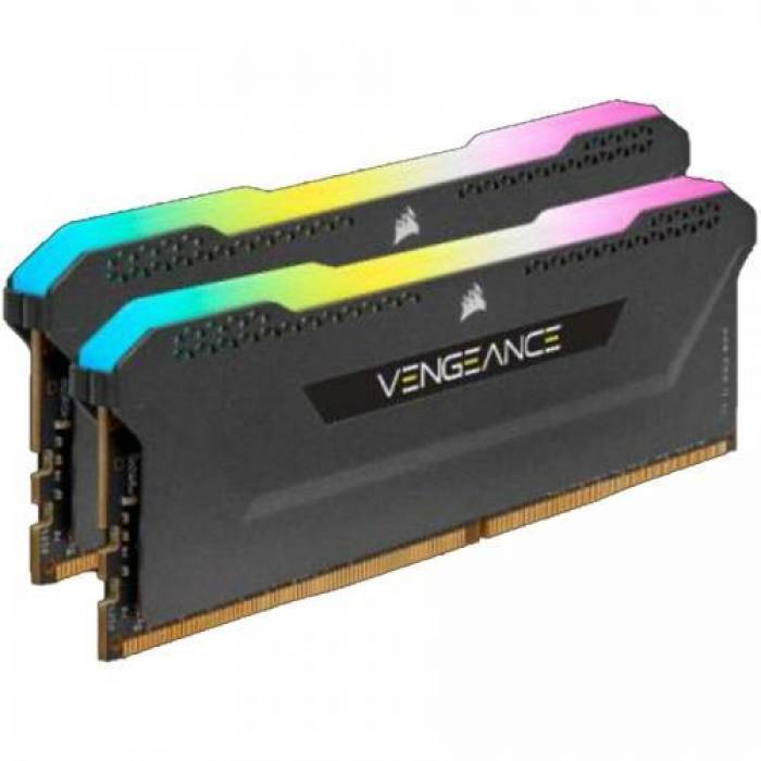 Kit Memorie Vengeance RGB PRO SL Black 64GB, DDR4-3600MHz, CL18, Dual Channel