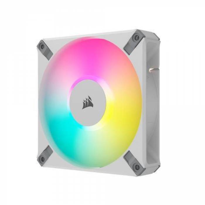 Kit Ventilatoare Corsair iCUE AF140 RGB ELITE White, RGB LED, 140mm, 2 bucati