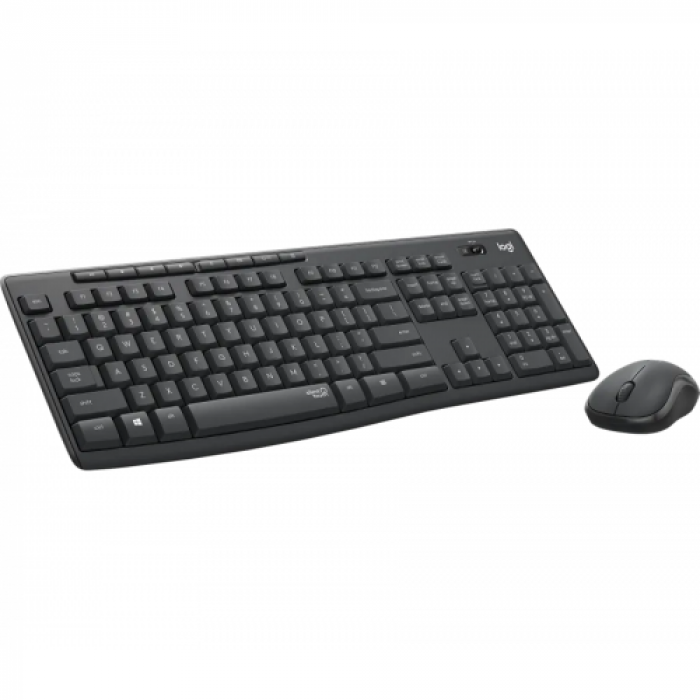 Kit Wireless Logitech MK295 - Tastatura, USB, Layout UK, Black + Mouse Optic, USB, Black