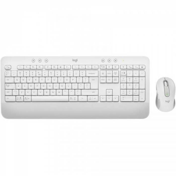 Kit Wireless Logitech MK650 - Tastatura, USB, White + Mouse Optic, USB Wireless, White