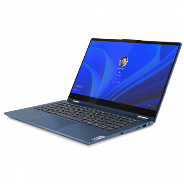 Laptop 2-in-1 ThinkBook 14s Yoga ITL, Intel Core i7-1255U, 14inch Touch, RAM 16GB, SSD 512GB, Intel Iris Xe Graphics, Windows 11 Pro, Abyss Blue