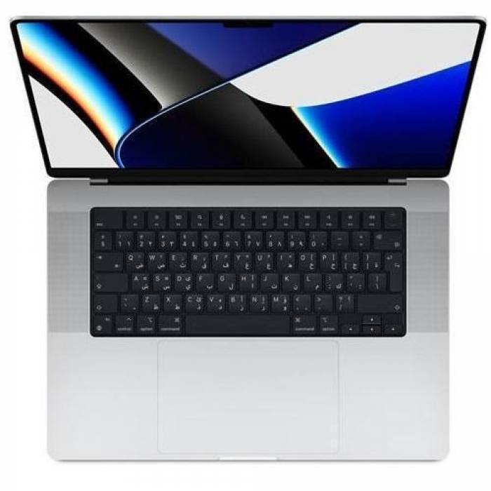 Laptop Apple MacBook Pro 16, Apple M1 Max Deca Core, 16.2inch, RAM 32GB, SSD 1TB, Apple M1 Max 32 Core Graphics, MacOS Monterey, Silver