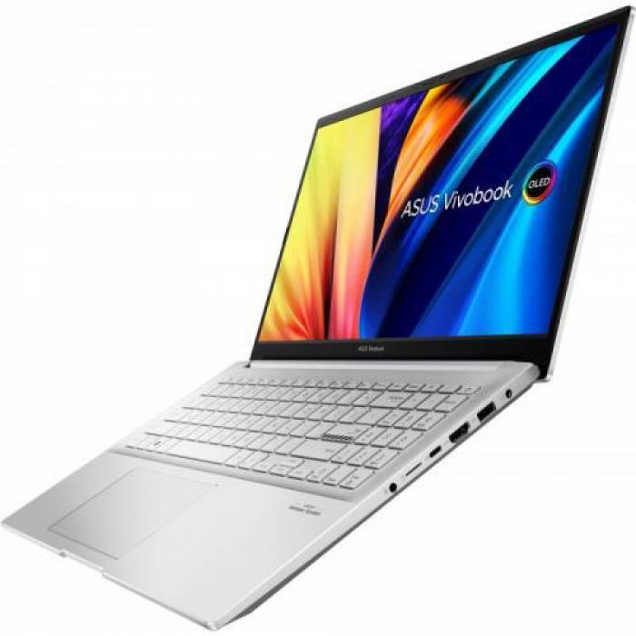 Laptop ASUS Vivobook Pro 15 OLED M6500QC-L1037, AMD Ryzen 7 5800H, 15.6inch, RAM 16GB, SSD 512GB, nVidia GeForce RTX 3050 4GB, No OS, Cool Silver