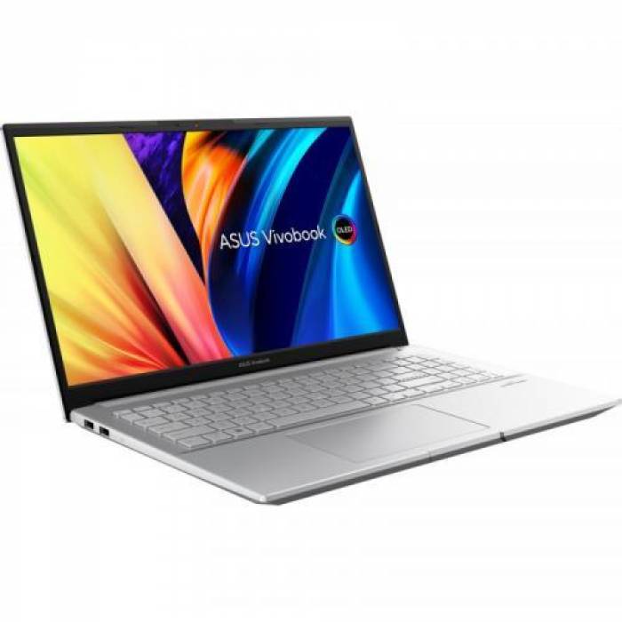 Laptop ASUS Vivobook Pro 15 OLED M6500QC-L1037, AMD Ryzen 7 5800H, 15.6inch, RAM 16GB, SSD 512GB, nVidia GeForce RTX 3050 4GB, No OS, Cool Silver