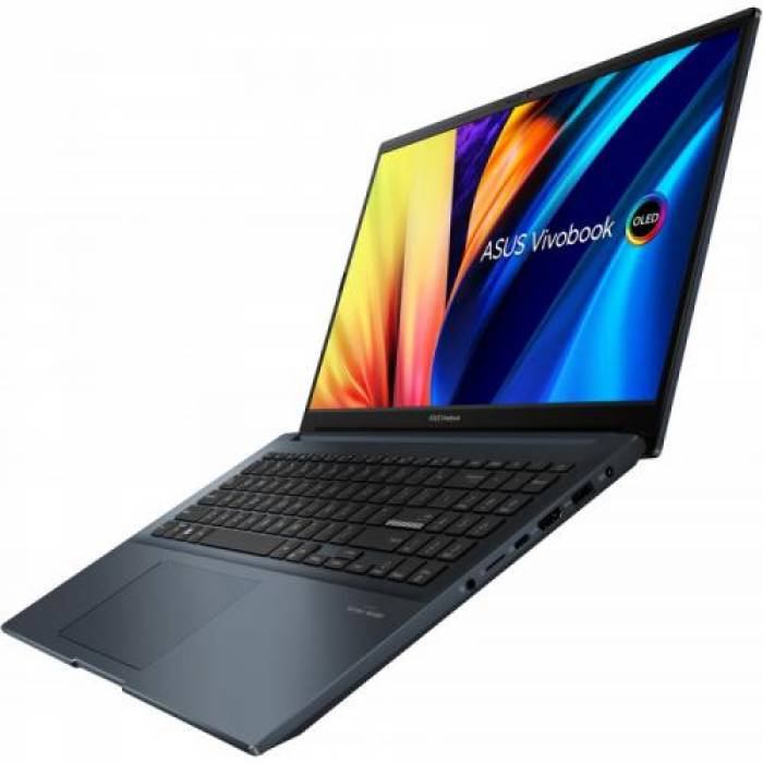 Laptop ASUS VivoBook Pro 15 OLED M6500QC-L1072, AMD Ryzen 7 5800H, 15.6inch, RAM 16GB, SSD 512GB, nVidia GeForce RTX 3050 4GB, No OS, Quiet Blue