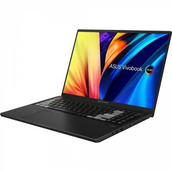 Laptop ASUS VivoBook Pro 16X OLED N7601ZM-MQ238X, Intel Core i7-12700H, 16inch, RAM 16GB, SSD 1TB, nVidia GeForce RTX 3060 6GB, Windows 11 Pro, Black