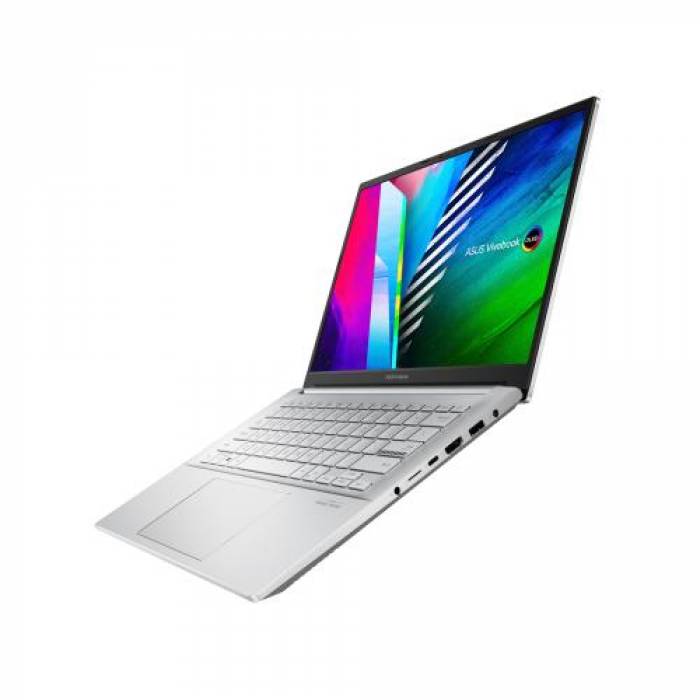 Laptop ASUS VivoBook Pro OLED K3400PA-KM040X, Intel Core i5-11300H, 14inch, RAM 8GB, SSD 512GB, Intel Iris Xe Graphics, Windows 11 Pro, Cool Silver