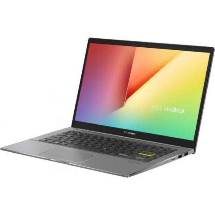 Laptop ASUS VivoBook S14 S433EA-KI2070, Intel Core i7-1165G7, 14inch, RAM 8GB, SSD 512GB, Intel Iris Xe Graphics, No OS, Indie Black