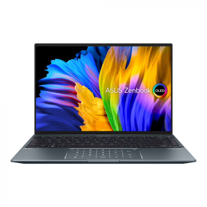 Laptop ASUS Zenbook 14X OLED UX5401ZA-L7020X, Intel Core i7-12700H, 14inch, RAM 16GB, SSD 1TB, Intel Iris Xe Graphics, Windows 11 Pro, Pine Grey