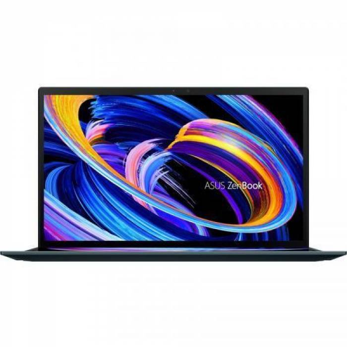 Laptop ASUS ZenBook Duo 14 UX482EA-HY222R, Intel Core i7-1165G7, 14inch Touch, RAM 16GB, SSD 1TB, Intel Iris Xe Graphics, Windows 10 Pro, Celestial Blue