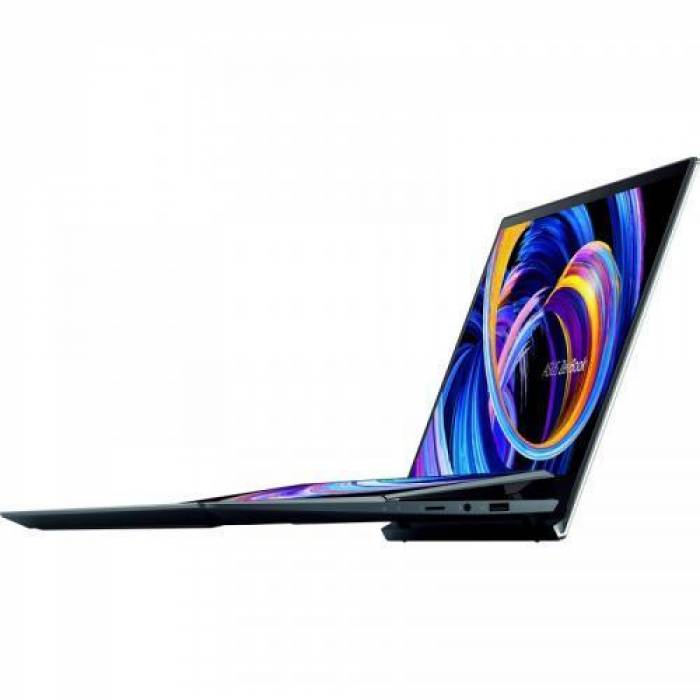 Laptop ASUS ZenBook Duo 14 UX482EAR-HY357X, Intel Core i7-1195G7, 14inch Touch, RAM 16GB, SSD 1TB, Intel Iris Xe Graphics, Windows 11 Pro, Celestial Blue