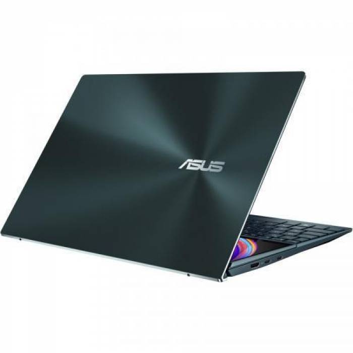 Laptop ASUS ZenBook Duo 14 UX482EAR-HY357X, Intel Core i7-1195G7, 14inch Touch, RAM 16GB, SSD 1TB, Intel Iris Xe Graphics, Windows 11 Pro, Celestial Blue