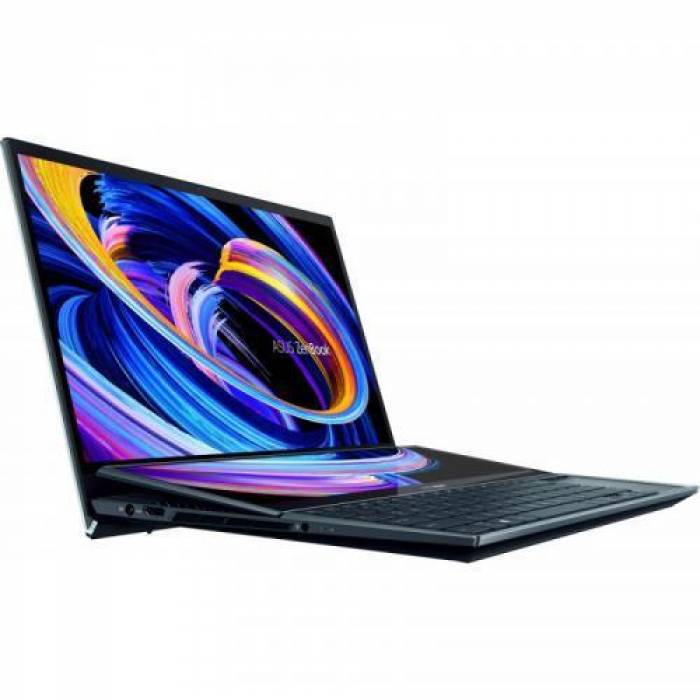 Laptop ASUS ZenBook Pro Duo UX582ZM-H2009X, Intel Core i9-12900H, 15.6inch Touch, RAM 32GB, SSD 1TB, Intel Iris Xe Graphics, Windows 11 Pro, Celestial Blue