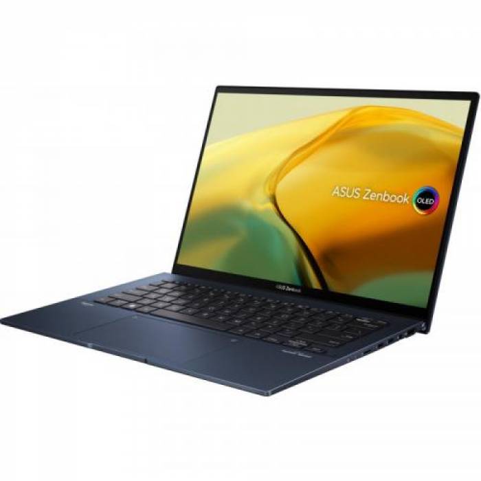 Laptop ASUS Zenbook UX3402ZA-KM048W, Intel Core i7-1260P, 14inch, RAM 16GB, SSD 512GB, Intel Iris Xe Graphics, Windows 11, Ponder Blue