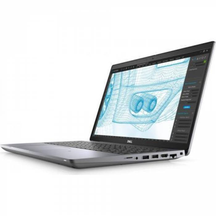 Laptop Dell Precision 3561, Intel Core i7-11850H, 15.6inch, RAM 16GB, SSD 512GB, nVidia T600 4GB, Linux, Grey