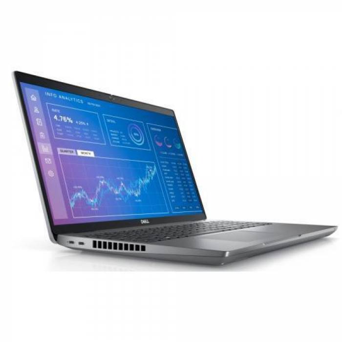 Laptop Dell Precision 3570, Intel Core i5-1235U, 15.6inch, RAM 16GB, SSD 512GB, nVidia Quadro T550 4GB, Windows 11 Pro, Grey