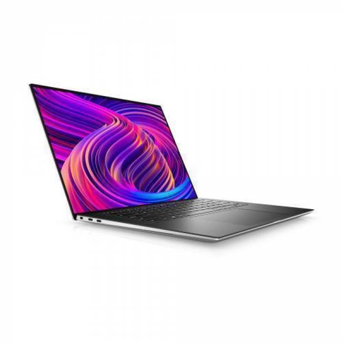 Laptop Dell XPS 15 9510, Intel Core i7-11800H, 15.6inch, RAM 16GB, SSD 1TB, nVidia GeForce RTX 3050 Ti 4GB, Windows 11 Pro, Platinum Silver