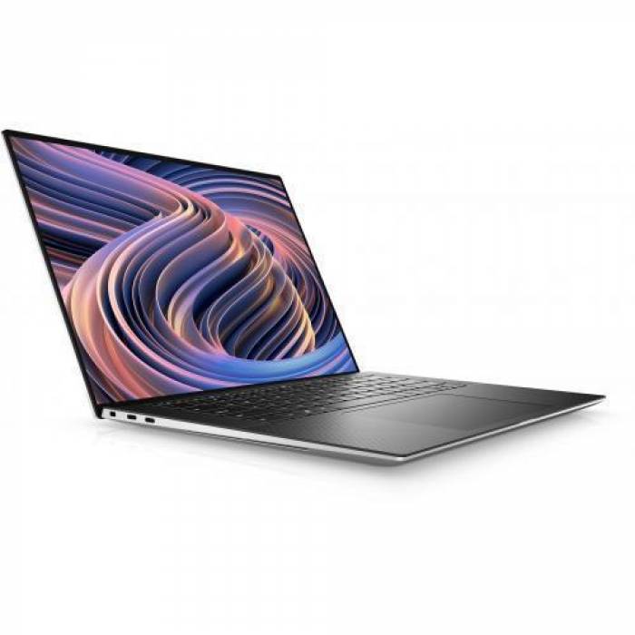 Laptop Dell XPS 15 9520, Intel Core i5-12500H, 15.6inch, RAM 16GB, SSD 512GB, Intel Iris Xe Graphics, Windows 11 Pro, Platinum Silver