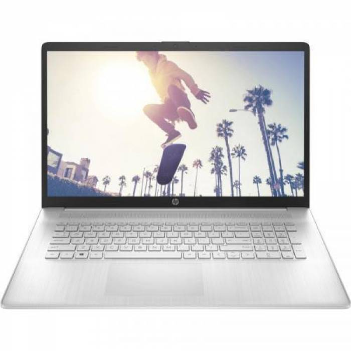 Laptop HP 17-cn0033nq, Intel Core i3-1125G4, 17.3inch, RAM 8GB, SSD 512GB, Intel UHD Graphics, Free DOS, Natural Silver