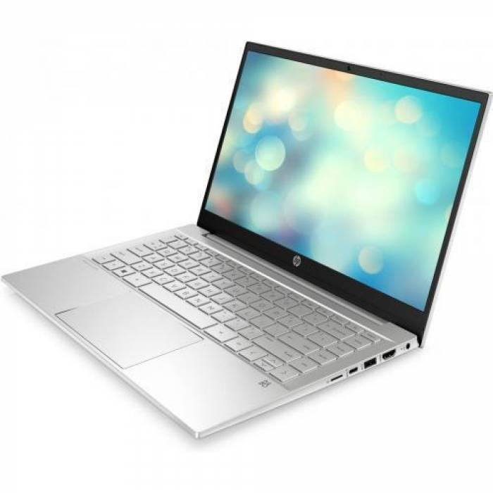 Laptop HP Pavilion 14-dv0086nq, Intel Core i7-1165G7, 14inch, RAM 8GB, SSD 512GB, Intel Iris Xe Graphics, Free DOS, Natural Silver