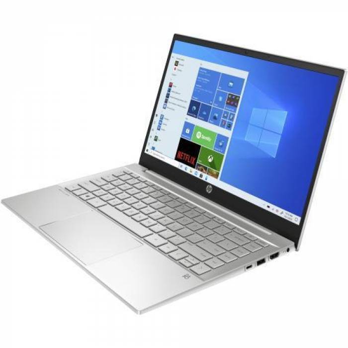 Laptop HP Pavilion 14-ec0008nq, AMD Ryzen 5 5500U, 14inch, RAM 16GB, SSD 512GB, AMD Radeon Graphics, Windows 11, Natural Silver