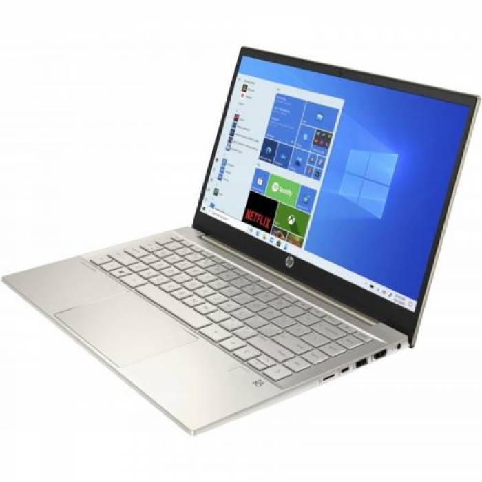 Laptop HP Pavilion 14-ec0011nq, AMD Ryzen 5 5500U, 14inch, RAM 8GB, SSD 256GB, AMD Radeon Graphics, Windows 10, Warm Gold