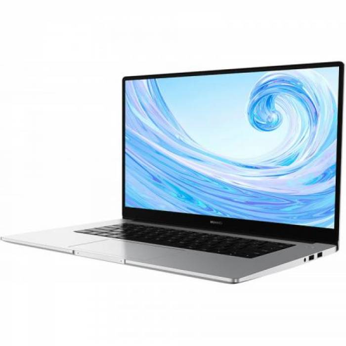 Laptop Huawei Matebook D15, AMD Ryzen5 5500U, 15.6inch, RAM 8GB, SSD 512GB, Intel Iris Xe Graphics, Windows 11, Silver