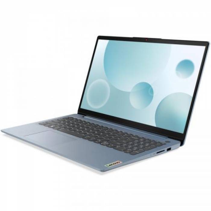 Laptop Lenovo IdeaPad 3 15IAU7, Intel Core i5-1235U, 15.6inch, RAM 16GB, SSD 512GB, Intel Iris Xe, No OS, Misty Blue