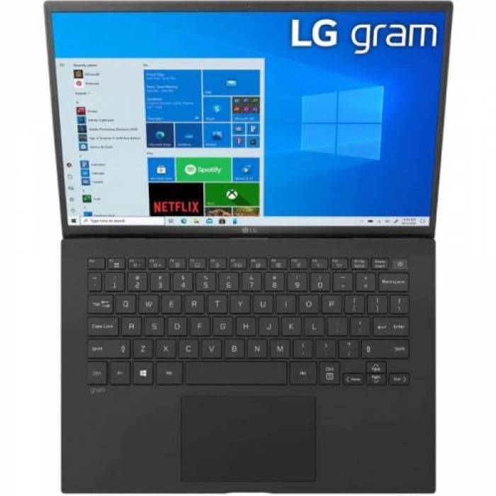 Laptop LG Gram 14Z90P, Intel Core i5-1135G7, 14inch, RAM 8GB, SSD 256GB, Intel Iris Xe Graphics, Windows 10, Black