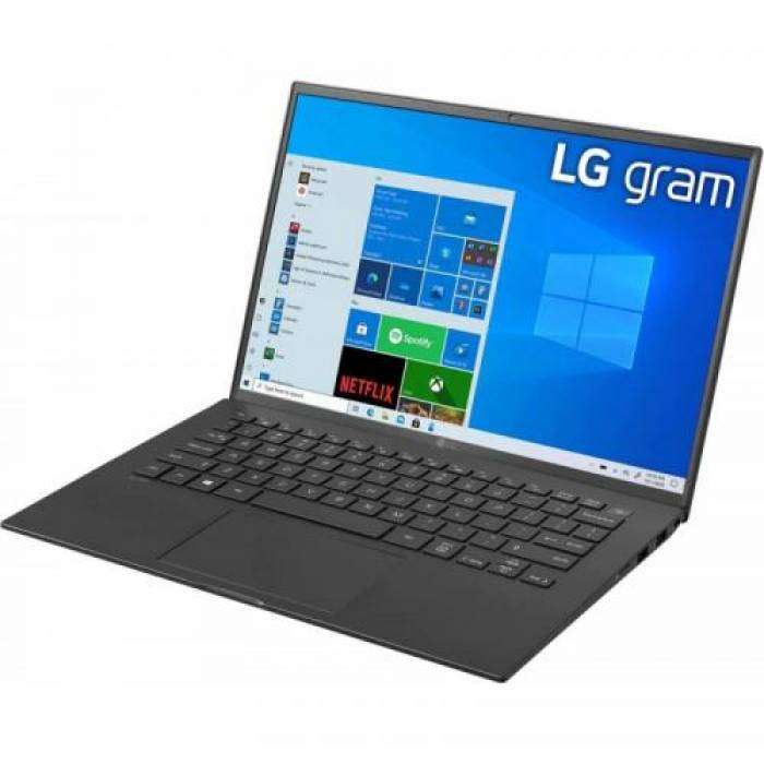 Laptop LG Gram 14Z90P, Intel Core i5-1135G7, 14inch, RAM 8GB, SSD 256GB, Intel Iris Xe Graphics, Windows 10, Black