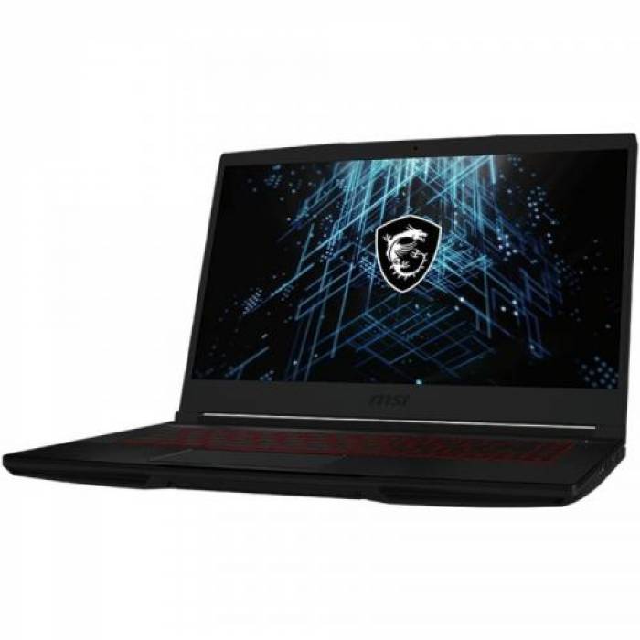 Laptop MSI Gaming GF63 Thin 11SC, Intel Core i5-11400H, 15.6inch, RAM 16GB, SSD 512GB, nVidia GeForce GTX 1650 4GB, Free DOS, Black