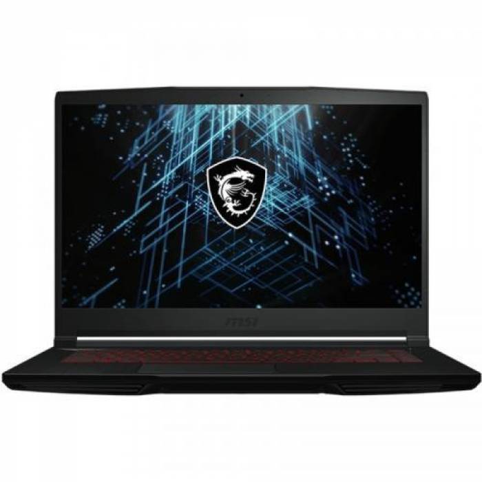 Laptop MSI Gaming GF63 Thin 11SC, Intel Core i7-11800H, 15.6inch, RAM 16GB, SSDD 512GB, nVidia GeForce GTX 1650 4GB, Free DOS, Black